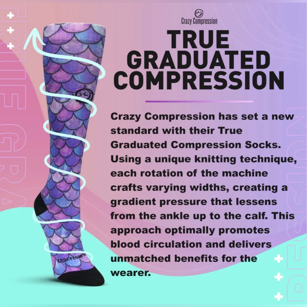 2 pairs—True Graduated Performance Compression Socks, by ‘Crazy Compression’. - Picture 3 of 3